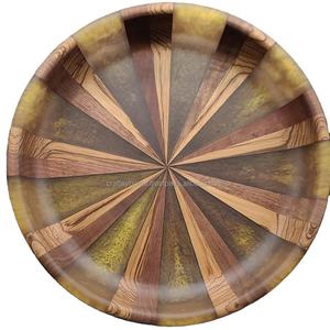 Bandeja para servir comida de madera de mango más vendida, artesanías redondas de resina, regalos de Navidad rodantes, bandeja decorativa de hospitalidad religiosa para el hogar - Product Image 1