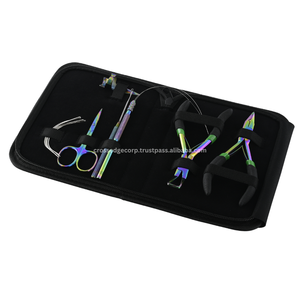 Special Rainbow Keratin Hair Extension Tools Kit on Sale <b>Braid</b> Aid Parting Finger Steel Micro Link <b>Beads</b> Crimping Remover Plier - Product Image 1
