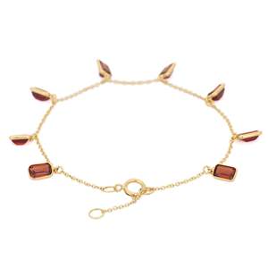 18K Natural Garnet Fine <b>Bangle</b> Bracelet - Product Image 6