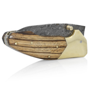 Damascus Steel Folding Knife DD-FK-518 Zebra Wood Handle Handmade Pocket Knife Outdoor Hunting Multi <b>Tool</b> Bushcraft - Product Image 2