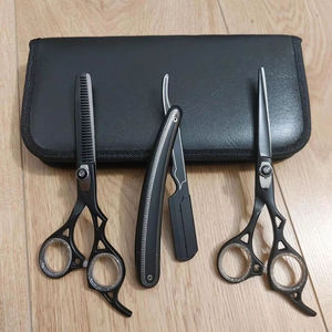 Ensemble professionnel de ciseaux de coiffure, ciseaux à effiler, lames en acier inoxydable, manche en acier inoxydable, outils de salon, kit de peignes - Product Image 6
