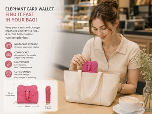 OEM Custom Fashion Elephant <b>Card</b> <b>Holder</b> <b>Wallet</b> Slim Multi-Slot Organizer Portable Minimalism Coin Purse <b>for</b> Daily Use Stationary - Product Image 4