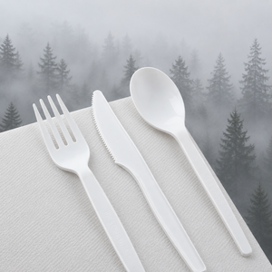 Vente en gros de cuillères en papier jetables de 155 mm, cuillères à emporter pour soupe, crème glacée, dessert, service alimentaire, collations et autres plats à emporter - Product Image 1