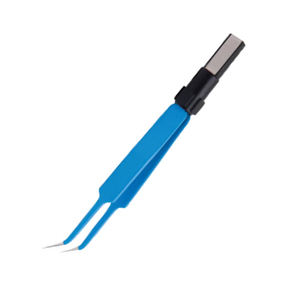 Pinzas Bipolares Manuales Aisladas Azules con Punta Micro Angulada, Instrumento Quirúrgico de Acero Inoxidable para Coagulación de Tejidos, Certificado CE - Product Image 4