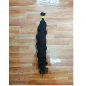 Vente en gros de mèches de cheveux humains vierges indiens ondulés de 24 pouces à trame simple pour marques de luxe à prix raisonnable - Product Image 1