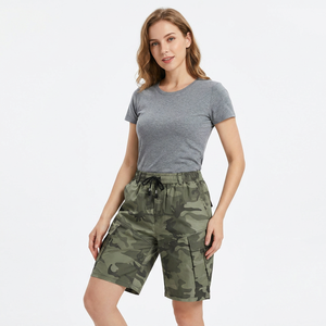 Pantalones Cortos de Camuflaje para Hombre, Cintura Media, Cordón Ajustable, Tela Oxford Transpirable, Pantalones Cortos Casuales Tipo Bermuda con Bolsillos - Product Image 4