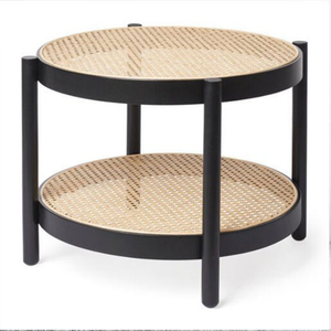 Modern Midcentury Eco-Friendly <b>Round</b> <b>Wood</b> <b>Coffee</b> <b>Table</b> with Storage <b>Wood</b> Frame Living Room Furniture - Product Image 2