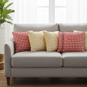 SOGA Juego de 6 Fundas de Almohada Decorativas con Estampado de Puntos de 45 cm, Color Coral Charm & Sunshine Bliss, para Sala de Estar y Dormitorio - Product Image 4