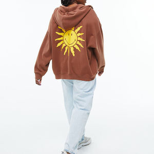 Sweat-shirt à capuche court en molleton imprimé uni pour femme, anti-boulochage, hiver, poches brodées, manches longues - Product Image 1