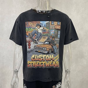 Camiseta para hombre, corte relajado, algodón teñido liso con color personalizado, adecuada para uso diario, textura suave, te mantiene fresco y cómodo. - Product Image 6