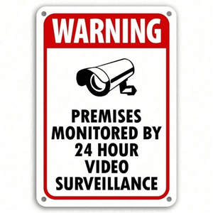 CIFbuy 24/7 CCTV Surveillance <b>Security</b> Sign Durable Metal Outdoor/Indoor Use TikTok for Temu Pick Service - Product Image 2
