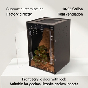 Customizable PVC <strong>Tarantula</strong> Gecko <strong>Enclosure</strong> 20x20x30 30x30x45 40x40x60cm Pet Cage Houses Plastic Tray for Crested/Leopard Geckos - Product Image 1