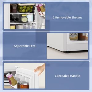 Mini Refrigerador de Una Puerta con Congelador de 2.5 Pies Cúbicos, Termostato Ajustable y Puerta Reversible, Refrigerador Compacto Blanco - Product Image 4