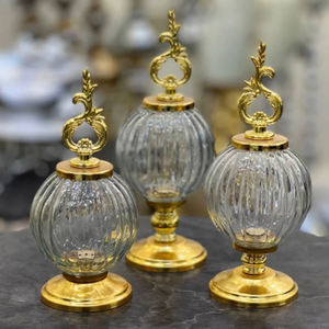 Frascos de Almacenamiento de Vidrio y Metal de Tamaño Mediano de Primera Calidad para Venta al por Mayor, Recipientes Metálicos Decorativos para Cocina - Product Image 5