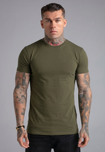 T-shirt personnalisé en gros à manches courtes pour homme, style basique, couleur unie, col rond - Product Image 3