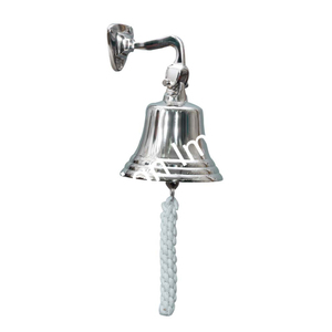 Nautical Style Silver Bell Wall Hanging Home Garden Decoration Ship Bells <b>Hand</b> <b>Casted</b> Metal Crafts Door Bells Rust Resistance - Product Image 2