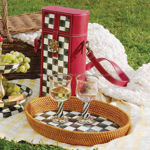 Ensemble de 2 plateaux en rotin avec mère de perle, fabriqué au Vietnam, nouvelle collection, vente en gros - Product Image 4