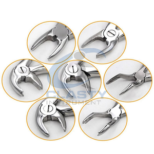 Ensemble de forceps dentaires, instrument chirurgical de classe I, poignée moletée argentée, outils d'extraction dentaire manuels, 10 pièces, étui rouge - Product Image 6