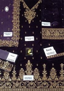 2023 vente chaude collection de mariage pakistanais indien dernier velours brodé Salwar Kameez avec un travail manuel lourd - Product Image 2