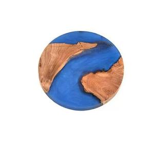 Handmade Modern <b>Resin</b> Wood Coaster Set Natural Wooden Drink Coasters <b>Epoxy</b> Art <b>Table</b> Decor Housewarming Gift Collection 350mm - Product Image 2
