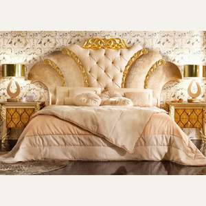 Juego de Dormitorio de Madera Maciza de Lujo Estilo Europeo, Cama Tapizada Personalizada para Apartamento - Product Image 1