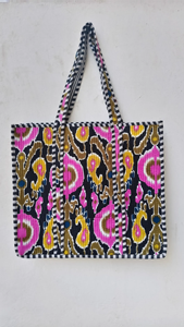 Bolsa de Mano de Tela de Algodón con Estampado a Mano de Estilo Bohemio Elegante, con Cierre de Cremallera, Estampado Animal, Bolsa de Hombro - Product Image 4