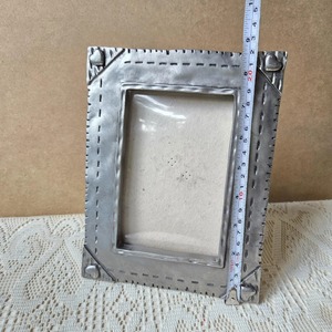 Handmade Metal Rectangular Vertical Photo <b>Frame</b> <b>with</b> Studded Edge Design Tabletop Display - Product Image 6