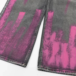 Vaqueros Baggy Rectos Personalizados de Estilo Urbano para Hombre, Vaqueros de Mezclilla de Algodón Oscuro Desgastado, Pantalones Vaqueros Vintage de Moda para Hombre - Product Image 5