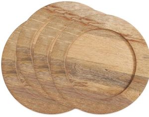 Plato de Madera Natural Hecho a Mano, Plato de Servir Rústico de Madera para Cocina, Mesa de Comedor, Restaurante, Hotel, Cafetería y Hogar - Product Image 3