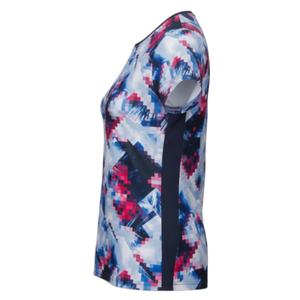 Camiseta ajustada de manga corta con estampado para mujer, top informal con estampado abstracto - Product Image 3