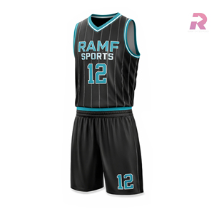 Uniformes de Baloncesto Sublimados Personalizados al por Mayor, Baratos, Reversibles, Transpirables, Tallas Grandes, 100% Poliéster - Product Image 3