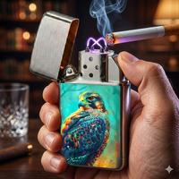 Briquet électrique à plasma jetable double arc en métal 18K, forme mini carrée, avec logo personnalisé, vente en gros en France
