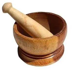 Ensemble mortier et pilon en bois finition bronze antique, étanche, durable, compatible lave-vaisselle et four, qualité alimentaire, réglable pour épices et herbes - Product Image 3