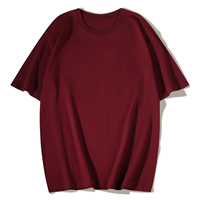 T-shirt décontracté pour homme en coton pur 220g, couleur unie, coupe ample, absorbant la transpiration, avec logo personnalisé OEM.