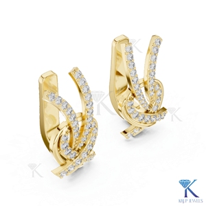 Brilliant Round Cut Lab Grown Filled Diamond in 14K Solid Gold Luxury Floral Cluster <b>Stud</b> <b>Earrings</b> Secure Screw Backs Wedding - Product Image 4
