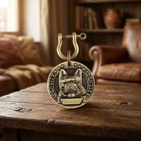 Breloque de collier en laiton avec motif chien pour chiens et chiots, étiquette d'identification personnalisée pour animaux de compagnie, pendentif durable, impression typographique, logo personnalisé