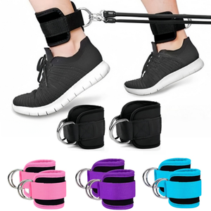 Sangle de cheville réglable pour gym à domicile avec fermeture auto-agrippante, rembourrée en néoprène et élasthanne pour exercices de jambes et entraînement physique - Product Image 4