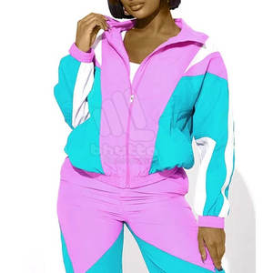 Ensemble coupe-vent décontracté pour femme, taille plus, 2 pièces, polyester/nylon, respirant, écologique, vente en gros, service OEM - Product Image 3