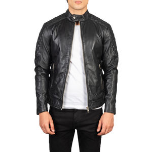 Chaqueta de Motocicleta Unisex de Cuero PU Negro, Acolchada, Ajustada, Casual, Resistente al Viento e Impermeable, Fabricante Personalizado - Product Image 3