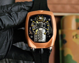 Reloj de pulsera para hombre, edición limitada, de lujo, con bisel mate en oro rosa, correa de caucho, deportivo, informal, de negocios, tourbillon, automático, mecánico - Product Image 3