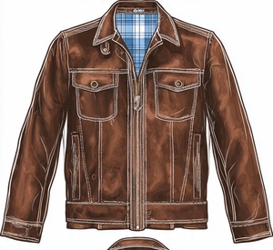 Veste en cuir de haute qualité, très élégante et stylée - Product Image 3