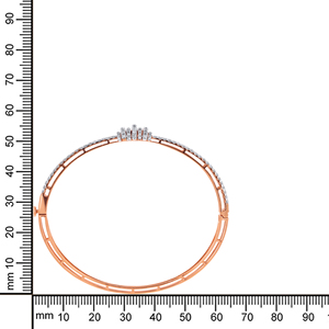 Luxury Rose Gold Double-Row Diamond <b>Bangle</b> <b>Bracelet</b> with Pavé Diamond Center Clasp - Product Image 4