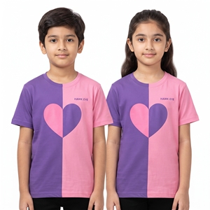 Kids Unisex <b>Heart</b> Print Crew Neck Leisure Tops Two Tone Short Sleeve <b>T</b> <b>Shirts</b> for Boys Girls Casual Wear Wholesale Supplier Kids - Product Image 5