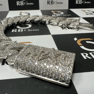 Bracelet cubain en moissanite VVS testée au diamant, en argent sterling 925, cadeau de fiançailles de luxe, tendance unisexe - Product Image 2