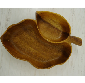 Bol en bois naturel brun 100% naturel en forme de feuille pour une décoration de cuisine écologique, utilisation sur table à manger, à prix compétitif - Product Image 4