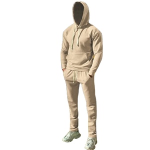 Spring and Autumn <b>Men's</b> Small Checkered Hoodie Pants <b>Men's</b> Casual Sports Suit - Product Image 1