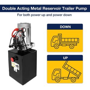 ชุดจ่ายพลังงานไฮดรอลิก 12V DC พร้อมปั๊มโลหะแบบสองทาง ความจุ 8 ควอร์ต สำหรับรถพ่วงดั๊มพ์ - Product Image 4