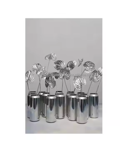 Aluminium vase with modern shape and lightweight build or <b>artificial</b> decorative <b>stems</b> by Azora industries - Product Image 3