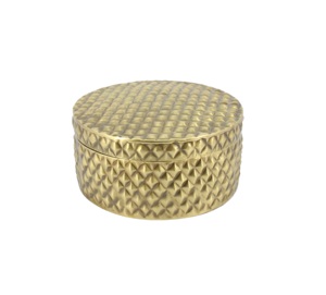 Caja Metálica Festiva para Frutos Secos con Diseño Elegante Acanalado y Tapa Decorativa para Cestas de Diwali - Product Image 5