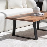 Table basse Vandana Zenova Optima en acacia foncé pour salon moderne et décoration contemporaine